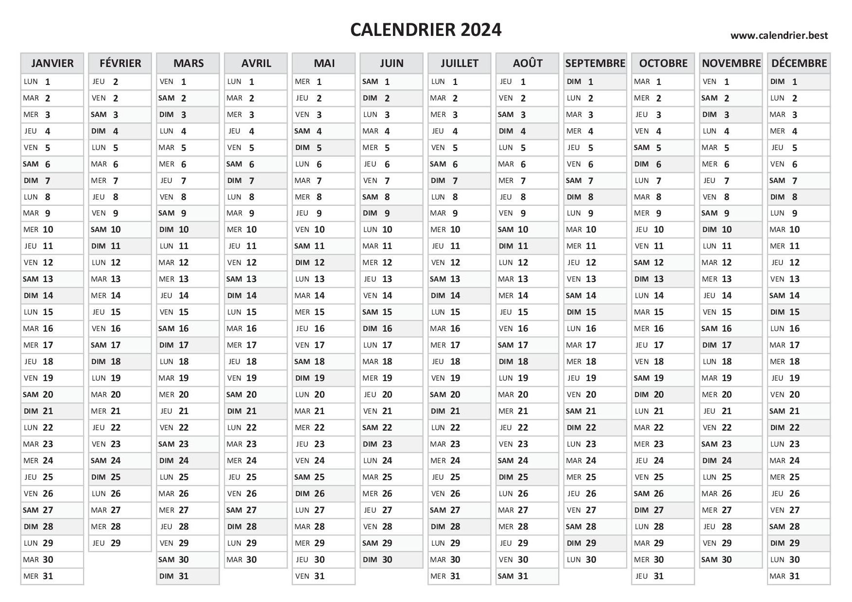 Calendrier 2024 Grand planificateur annuel annuel 12 calendrier