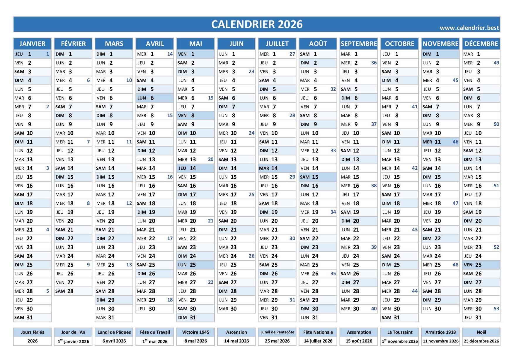 Num ro De Semaine 2026 Liste Dates Et Calendrier 2026 Avec Semaine Num ro De Semaine 2026 Liste Dates Et Calendrier 2026 Avec Semaine