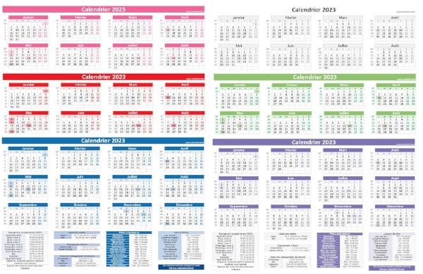 Calendrier 2023 Avec Jours Fériés Numéros De Semaines Et Dates Utiles