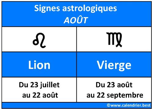 Signes astrologiques du mois d'août : Lion et Vierge