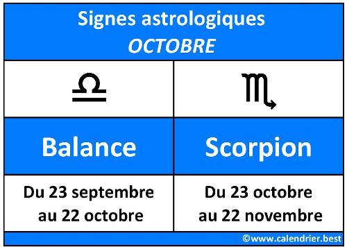 Signes astrologiques du mois d'octobre : Balance et Scorpion