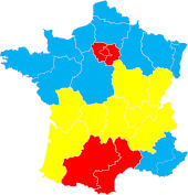 Carte des zones scolaire A, B et C