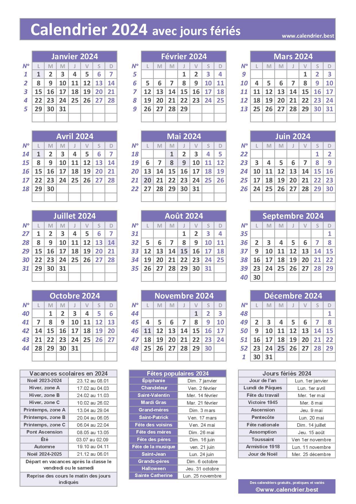 Agenda 2024 Semainier: Planificateur Hebdomadaire de 365 Jours et 12 Mois |  1 Semaine sur 2 Pages avec Heure, de Janvier à Décembre, avec  A4 