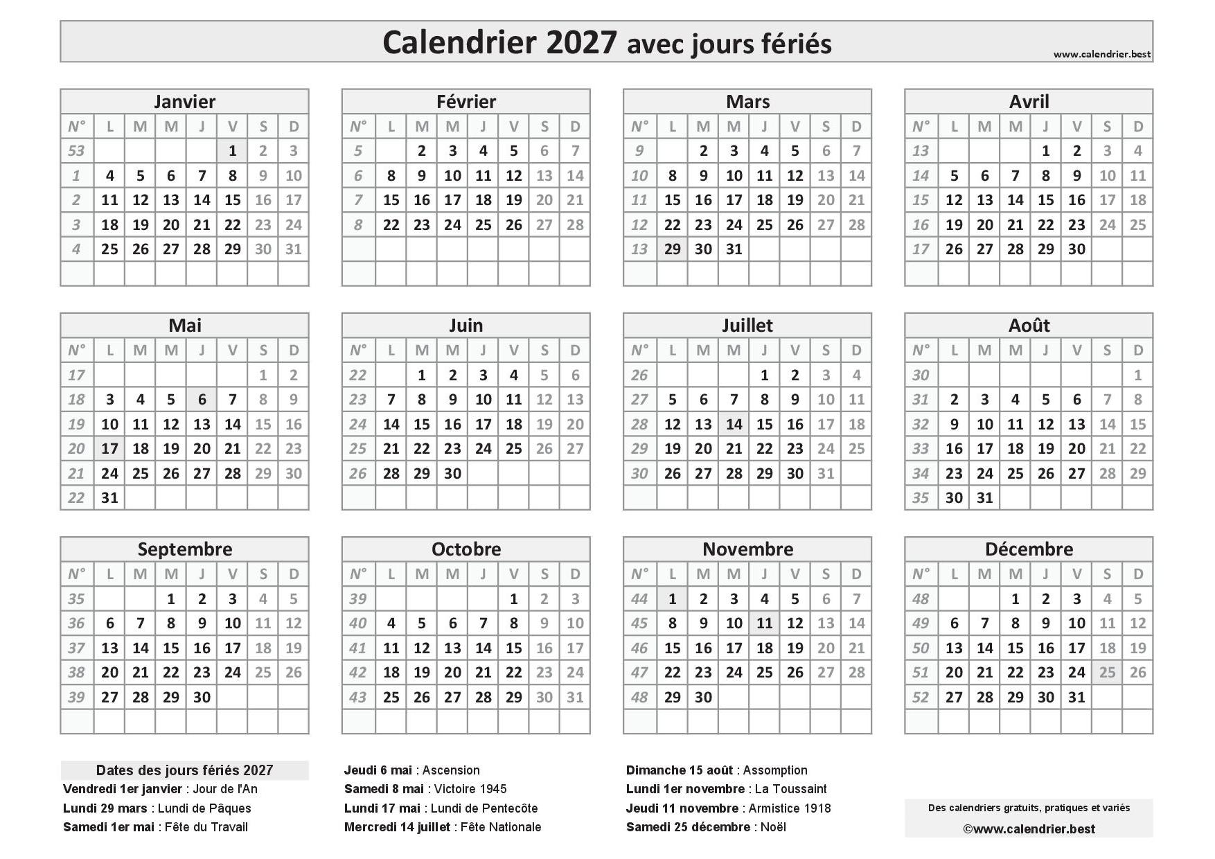 Jours F ri s 2027 En France Dates Et Calendriers 2027 Avec Jours Jours F ri s 2027 En France Dates Et Calendriers 2027 Avec Jours
