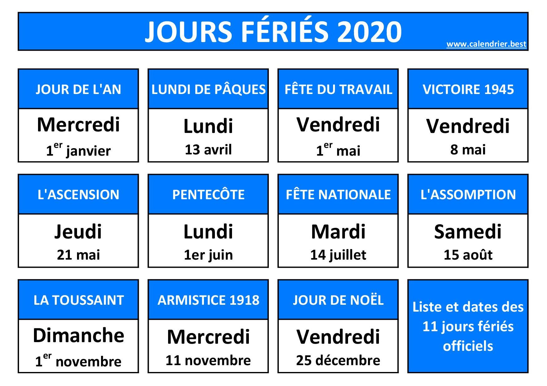 jours fériés