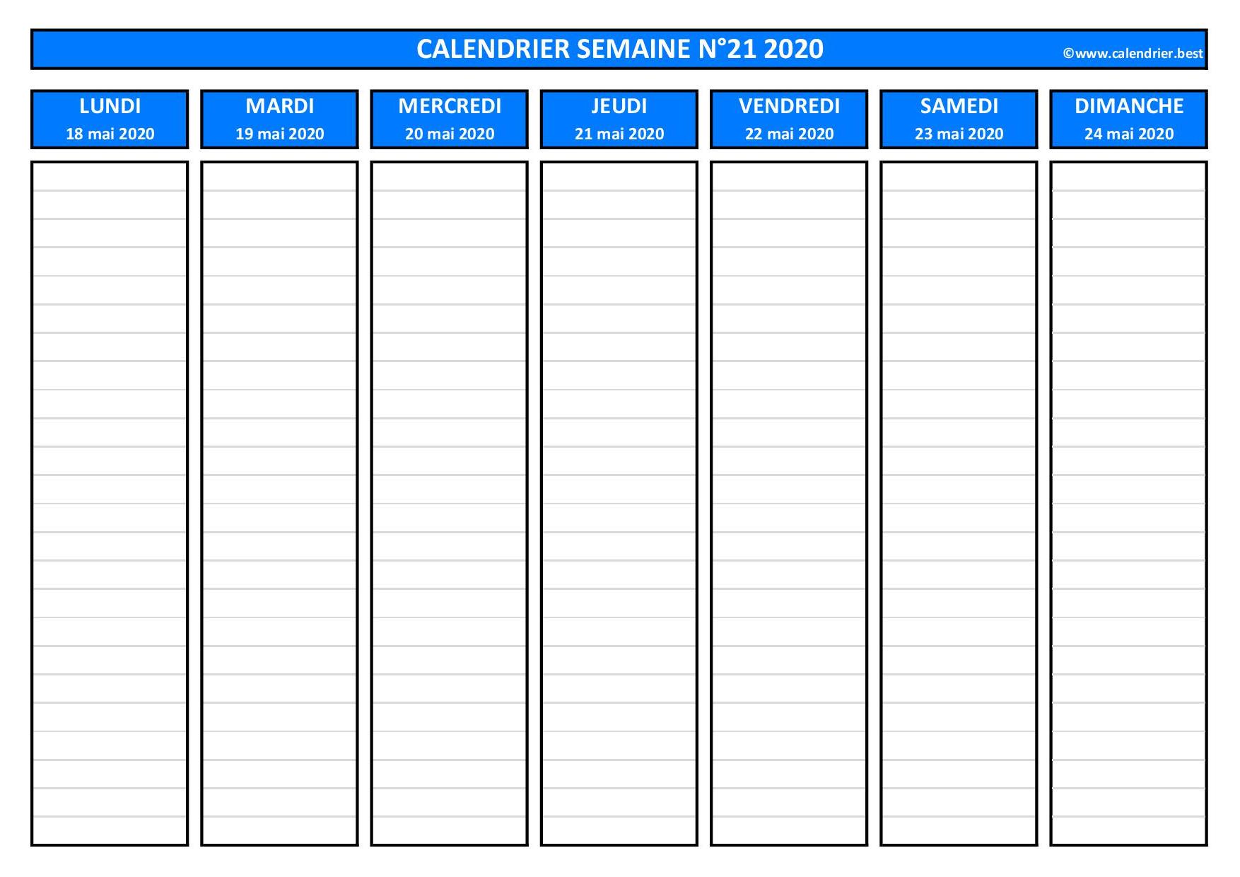 Semaine 21 2020 -Calendrier.best