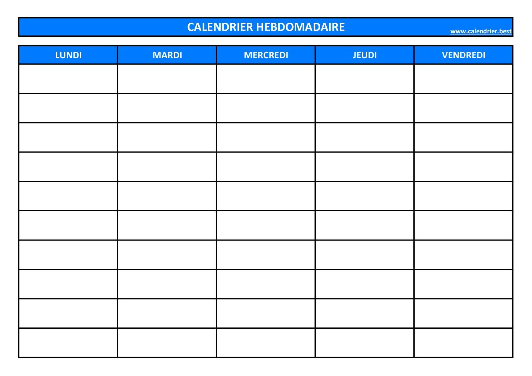 Planning hebdomadaire-Semainier – 23heures59éditions