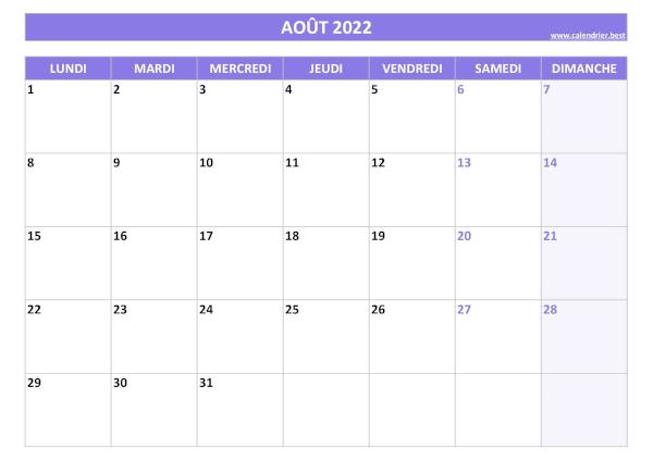 Calendrier mensuel à imprimer : visualiser clairement tout le mois !