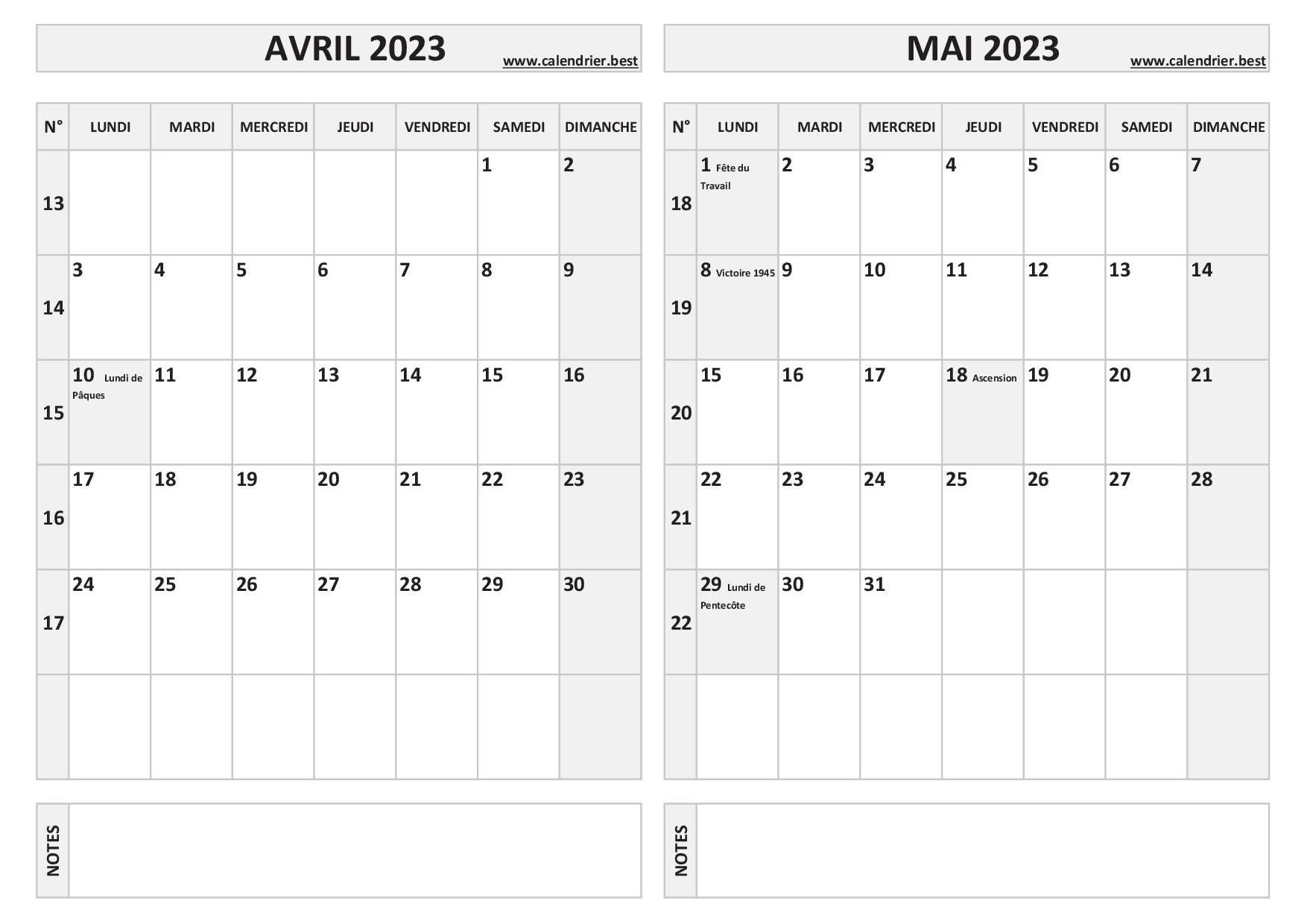 Calendrier Avril Et Mai 2023 à Imprimer Calendrierbest