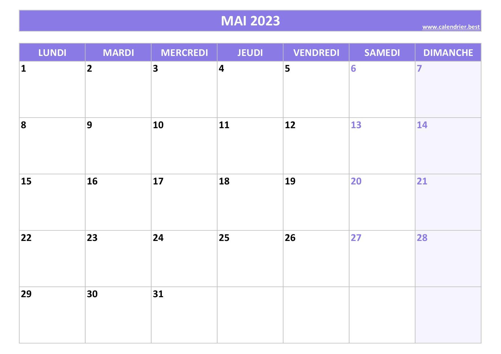 Calendrier 2023 à imprimer : les Petites Maisons