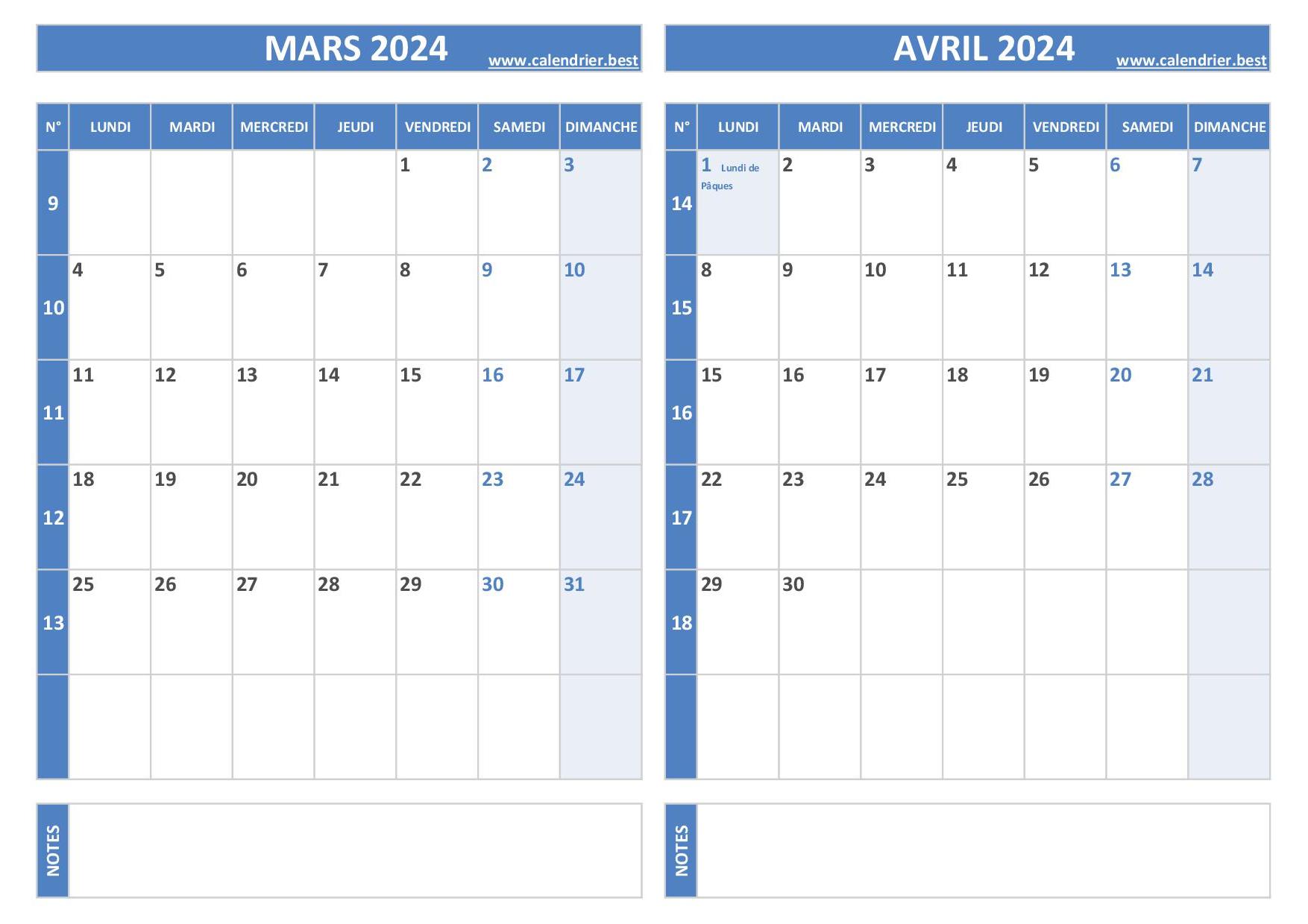 Calendriers