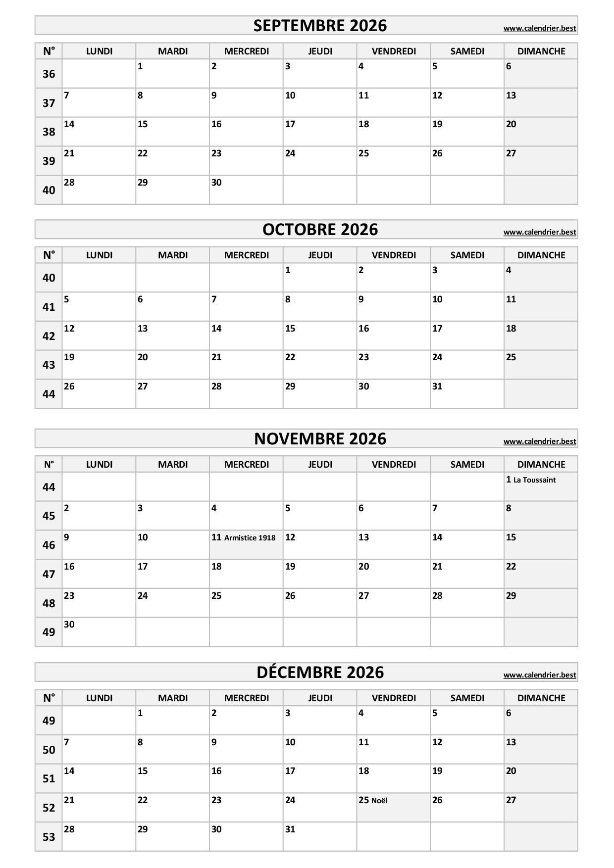 Calendrier Pour Le 3 me Quadrimestre 2026 Mois De Septembre Octobre Calendrier Pour Le 3 me Quadrimestre 2026 Mois De Septembre Octobre