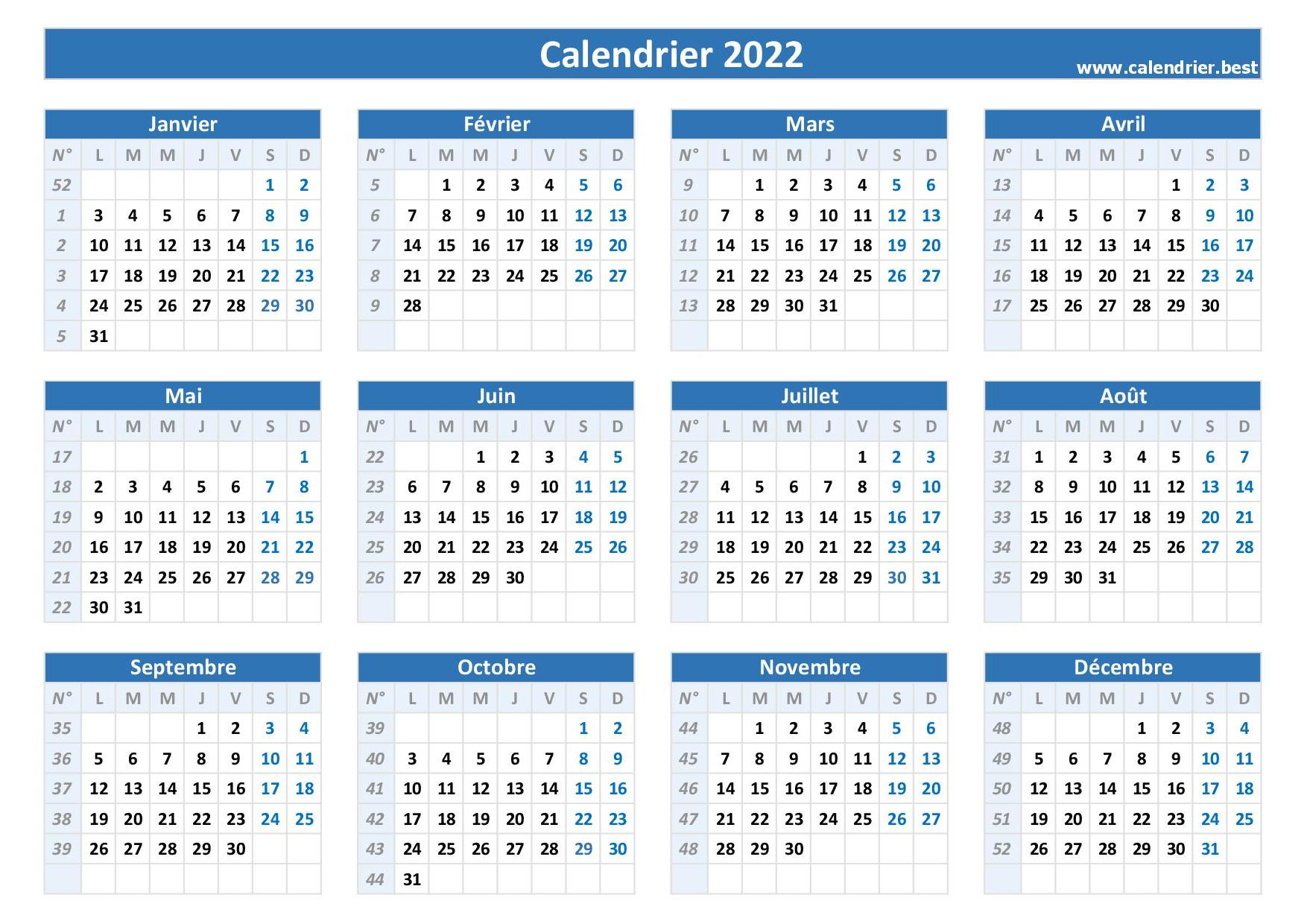 Numéro De Semaine 2022 Liste Dates Et Calendrier 2022 Avec Semaine