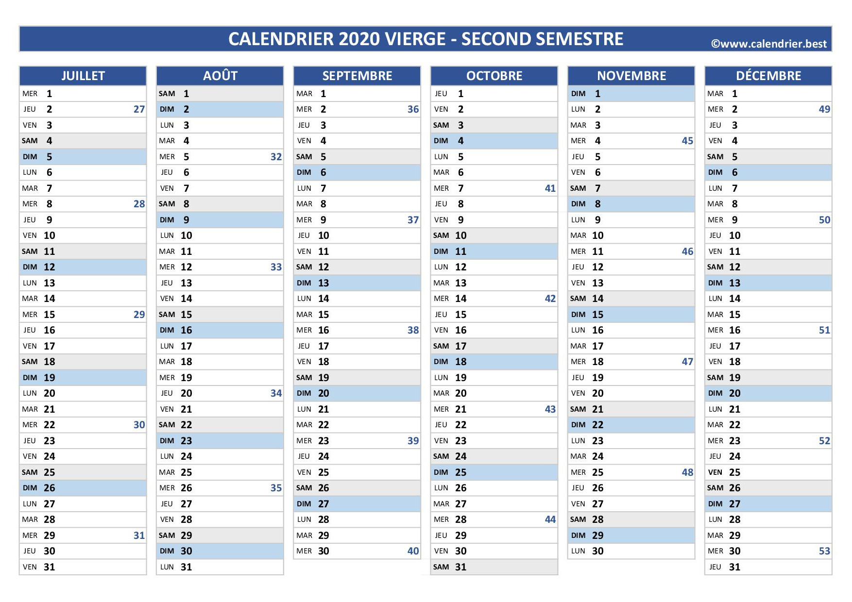 Calendrier 2025 Imprimable Gratuit