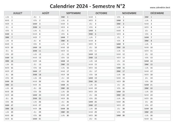 Calendrier 2024 à imprimer trimestriel, format mini de poche, fond blanc