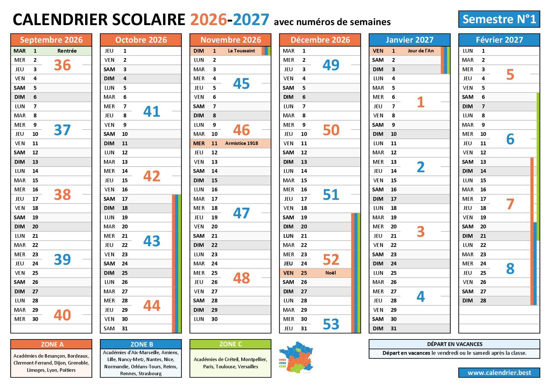 Calendrier Scolaire 2026 2027 Imprimer Et T l charger En PDF Calendrier Scolaire 2026 2027 Imprimer Et T l charger En PDF