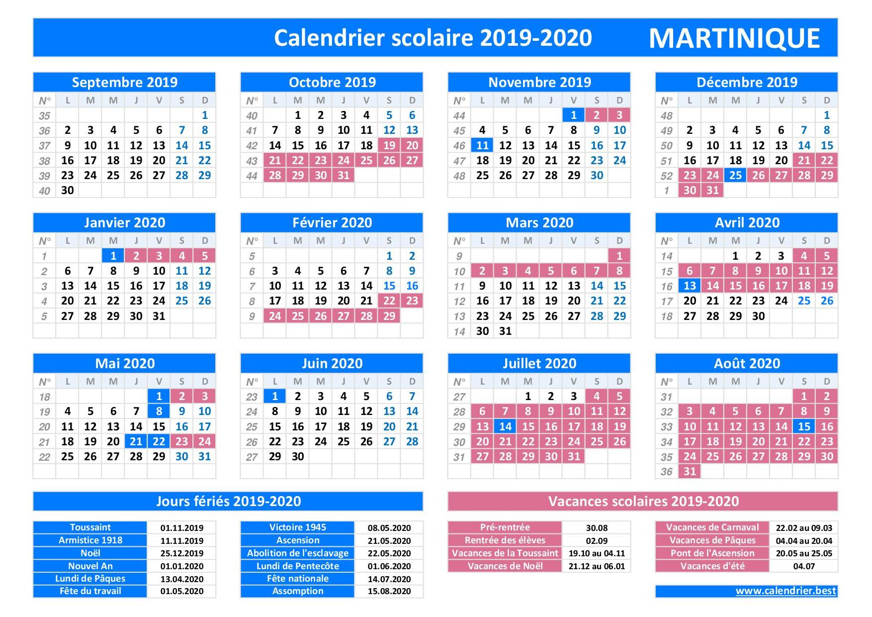 Calendrier 2024 Vacances Scolaires Martinique Image to u